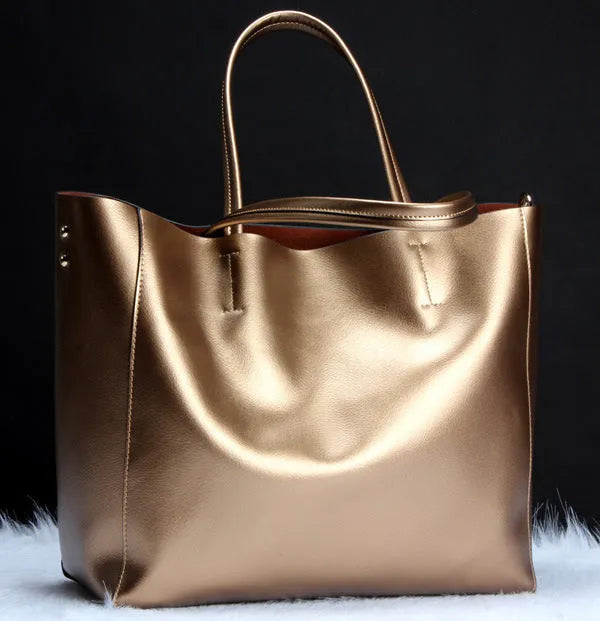 Women's cowhide leather shoulder bag with removable straps in choice of five colours.