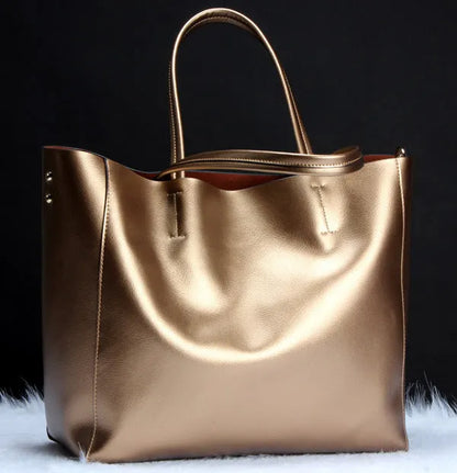 Women's cowhide leather shoulder bag with removable straps in choice of five colours.