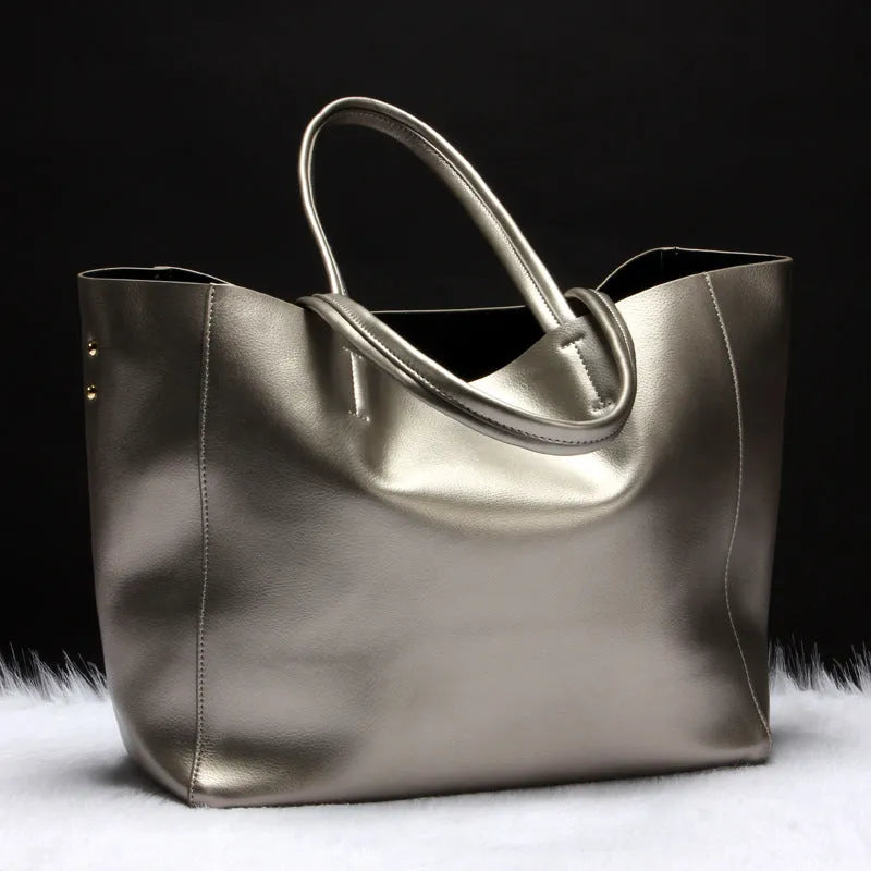 Women's cowhide leather shoulder bag with removable straps in choice of five colours.