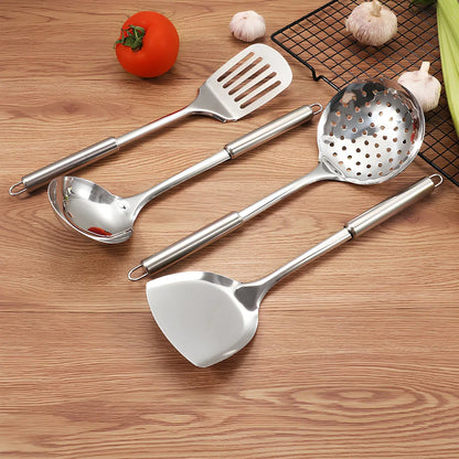 Thickened stainless steel kitchen utensils with mirror-polished finish measuring 27cm in length