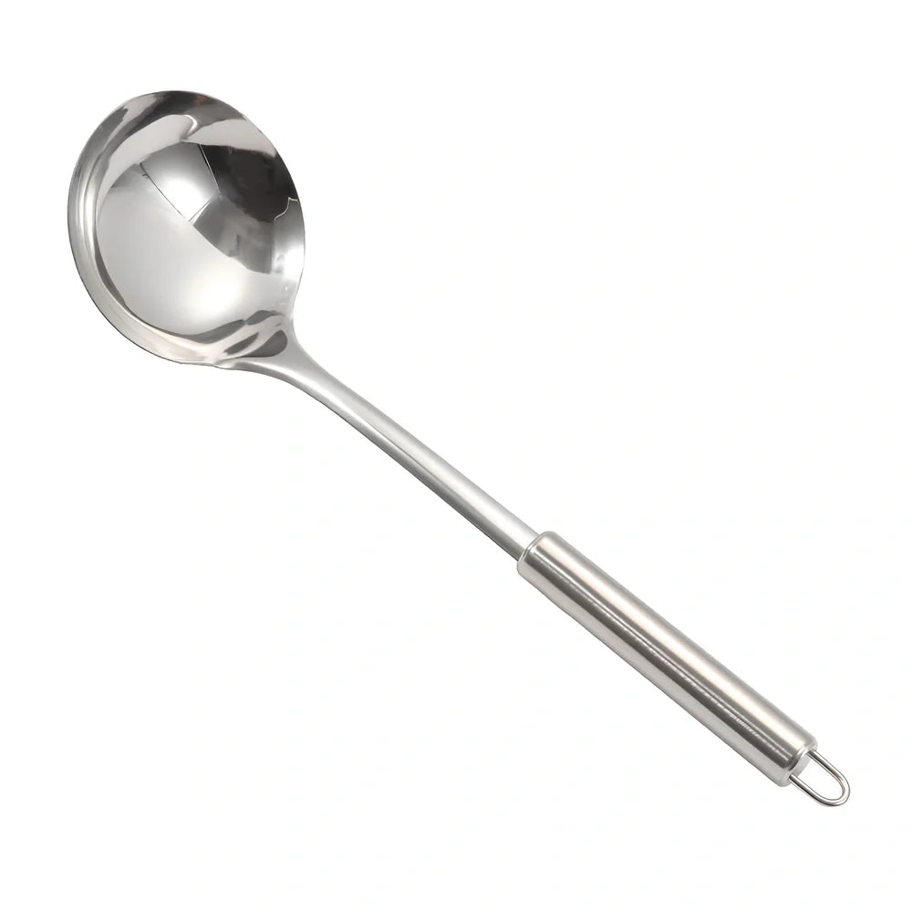 Thickened stainless steel kitchen utensils with mirror-polished finish measuring 27cm in length