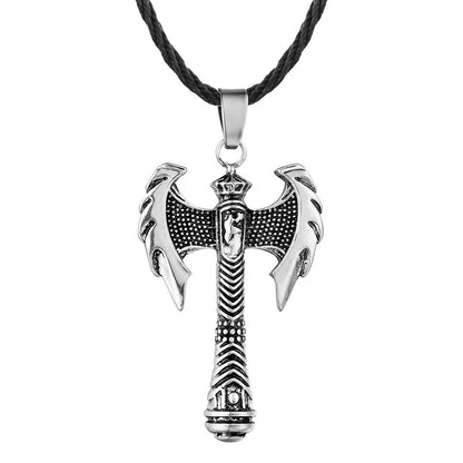 Ancient Greek Viking Axe Necklace in ancient silver or bronze with adjustable chain