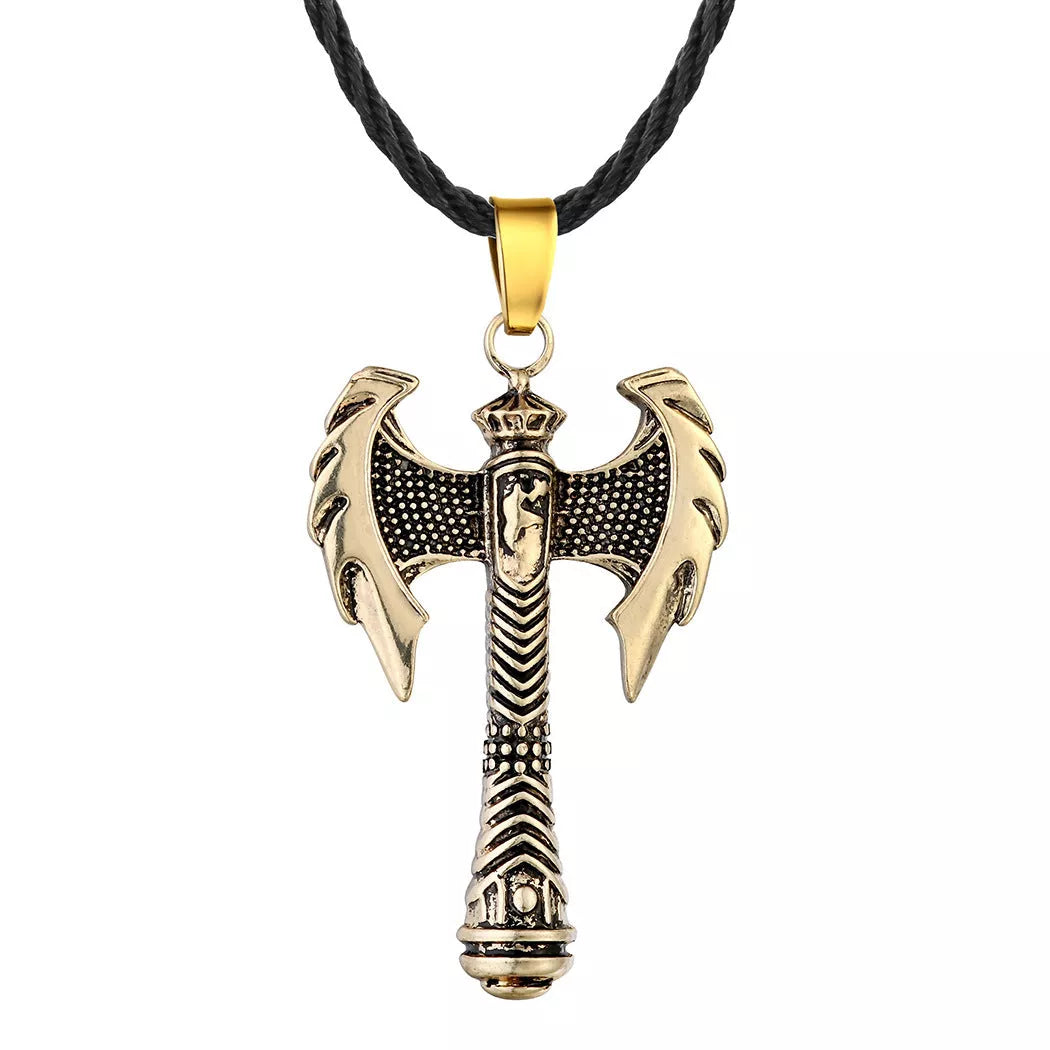 Ancient Greek Viking Axe Necklace in ancient silver or bronze with adjustable chain
