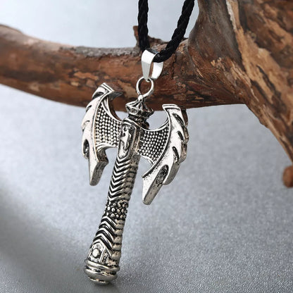 Ancient Greek Viking Axe Necklace in ancient silver or bronze with adjustable chain