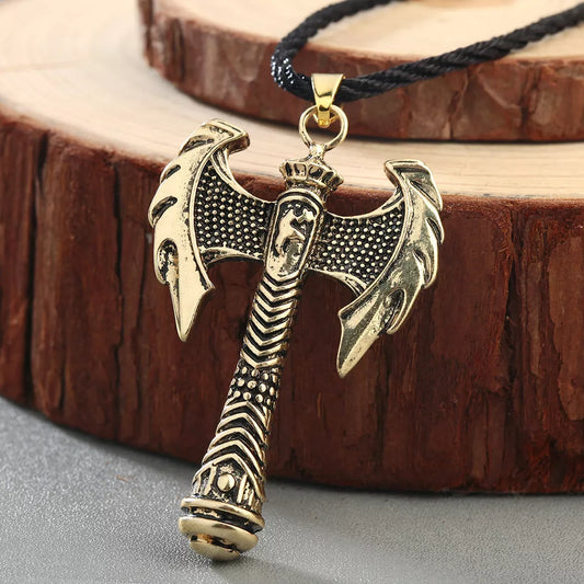 Ancient Greek Viking Axe Necklace in ancient silver or bronze with adjustable chain