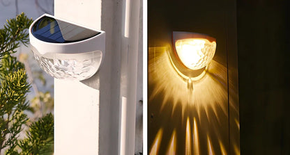 Water drop design solar wall lamp for outdoor garden installation with automatic light sensor