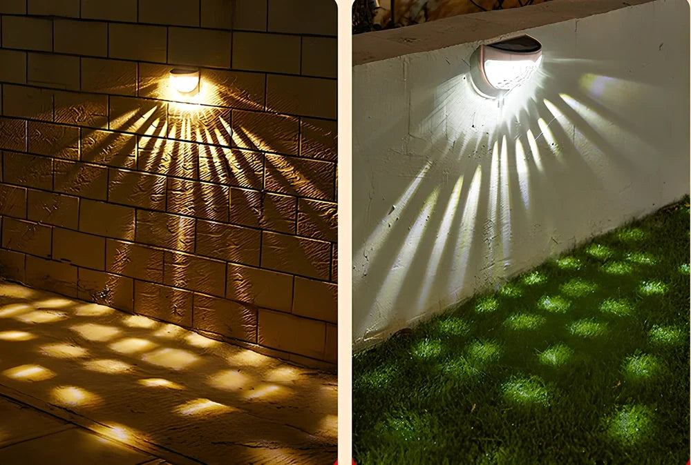 Water drop design solar wall lamp for outdoor garden installation with automatic light sensor