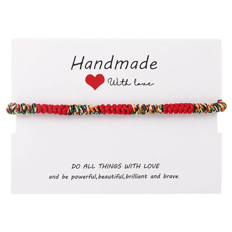 Stylish 7-Knot Evil Eye Bracelet Set - 6 Pack with Adjustable Braided Ropes and Alloy Accents