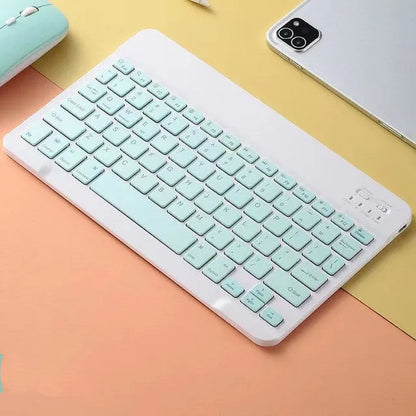 Ultra-thin wireless keyboard and mouse set in Macaron colours, compatible with Apple, scissor keyboard, 24.5x15x0.6cm.