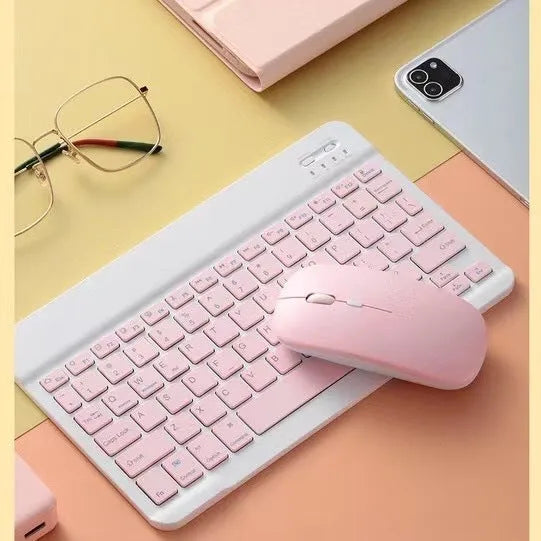 Ultra-thin wireless keyboard and mouse set in Macaron colours, compatible with Apple, scissor keyboard, 24.5x15x0.6cm.