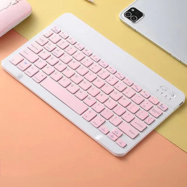 Ultra-thin wireless keyboard and mouse set in Macaron colours, compatible with Apple, scissor keyboard, 24.5x15x0.6cm.