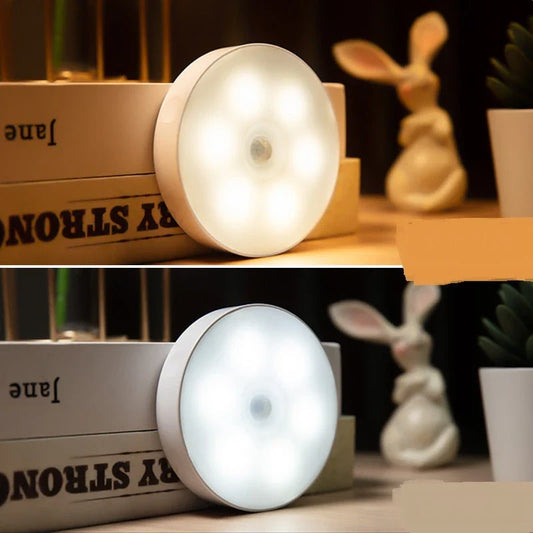 USB-powered motion-activated LED puck lights for cabinets, closets, and other small spaces
