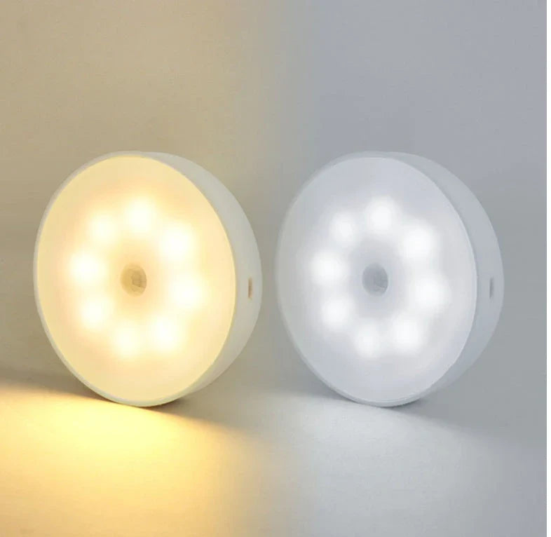 USB-powered motion-activated LED puck lights for cabinets, closets, and other small spaces