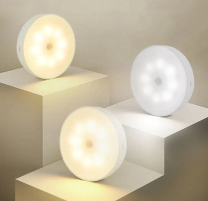 USB-powered motion-activated LED puck lights for cabinets, closets, and other small spaces