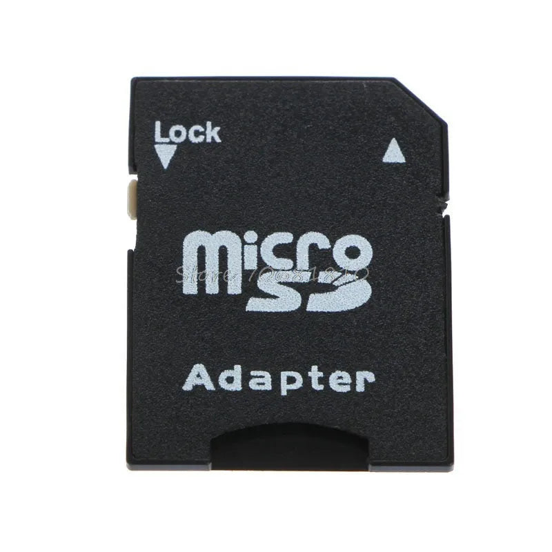 Five black Micro SD TF to SD card adapters, each approximately 3.1cm x 2.4cm, with lock function