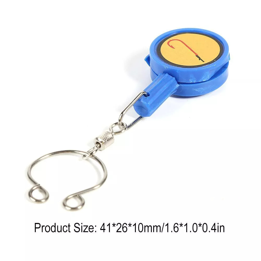 Portable fishing hooks in pink, blue, green, and yellow, 41x26x10mm