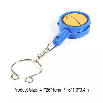 Portable fishing hooks in pink, blue, green, and yellow, 41x26x10mm