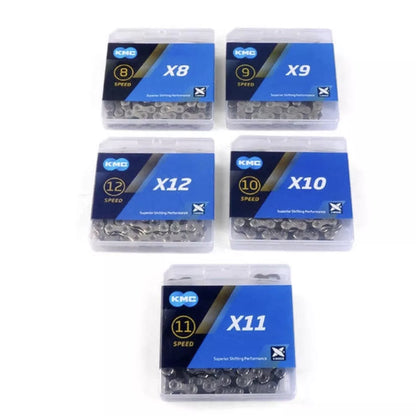 KMC Bicycle Chain for road and mountain bikes, silver, 116L size