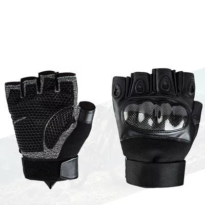 Carbon fiber tactical gloves for outdoor activities, available in full-finger and half-finger styles