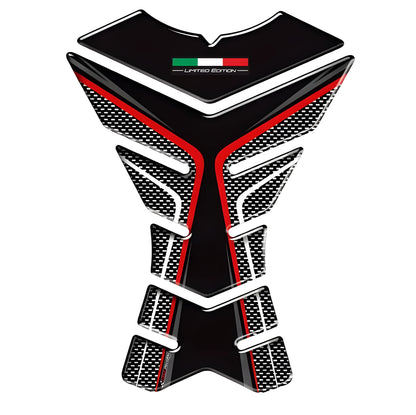 Motorcycle fuel tank sticker with fish bone design for Ducati, available in colours A, B and C