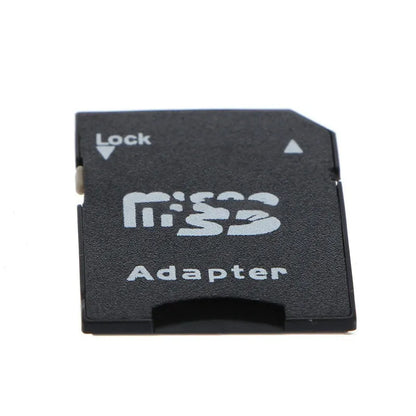 Five black Micro SD TF to SD card adapters, each approximately 3.1cm x 2.4cm, with lock function