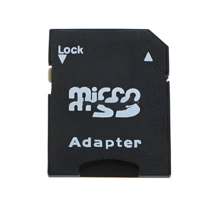 Five black Micro SD TF to SD card adapters, each approximately 3.1cm x 2.4cm, with lock function