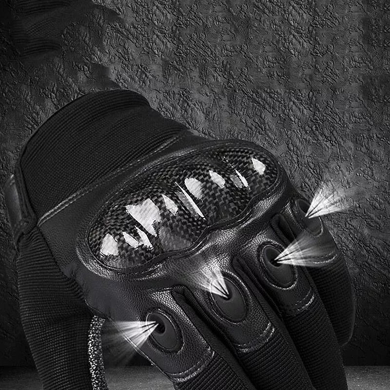 Carbon fiber tactical gloves for outdoor activities, available in full-finger and half-finger styles