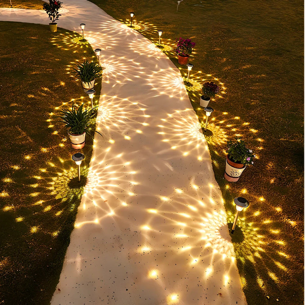 Solar lawn light with stainless steel construction for garden pathway illumination