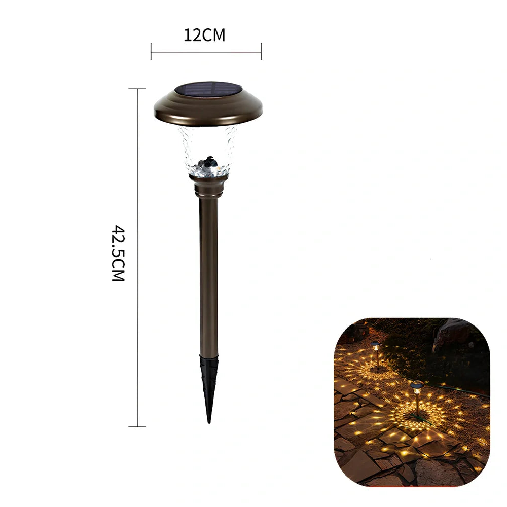 Solar lawn light with stainless steel construction for garden pathway illumination