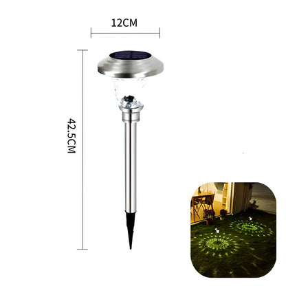 Solar lawn light with stainless steel construction for garden pathway illumination