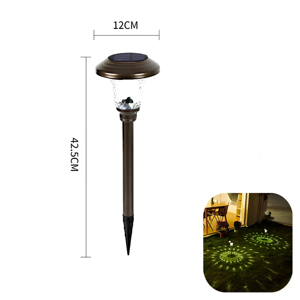 Solar lawn light with stainless steel construction for garden pathway illumination