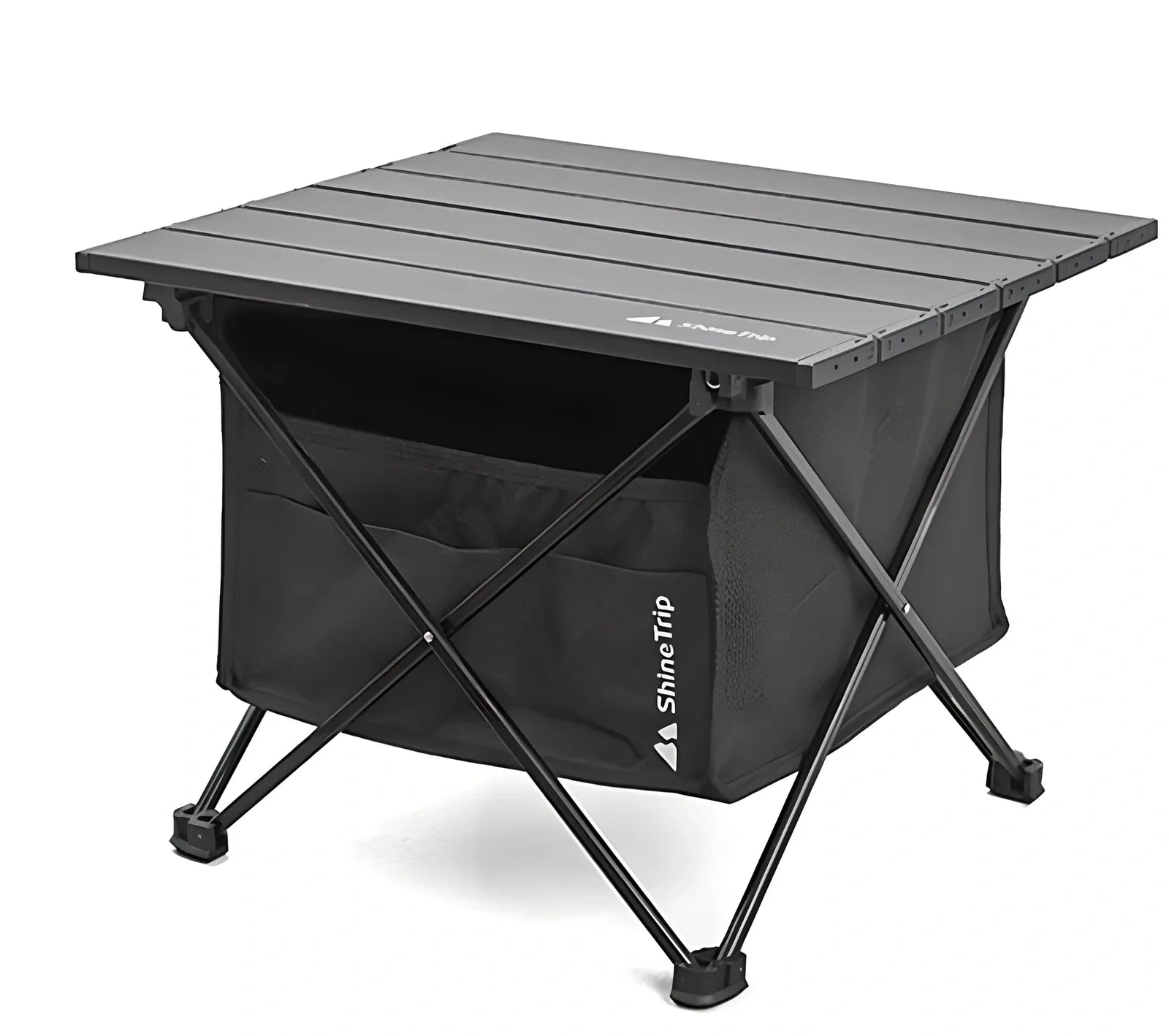 Aluminium folding outdoor table with waterproof Oxford fabric and storage pocket