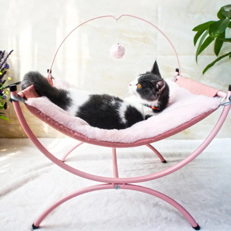 Four Seasons Universal Cat Recliner Bed measuring 45×45×35cm in grey colour with metal cloth construction