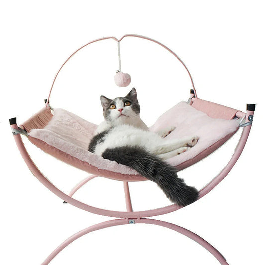 Four Seasons Universal Cat Recliner Bed measuring 45×45×35cm in grey colour with metal cloth construction