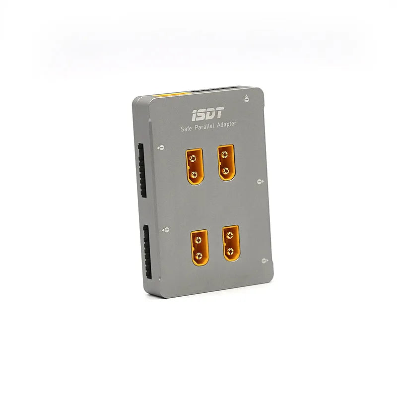 Grey Astor parallel charging board for RC aircraft with six pairs of labelled battery terminals