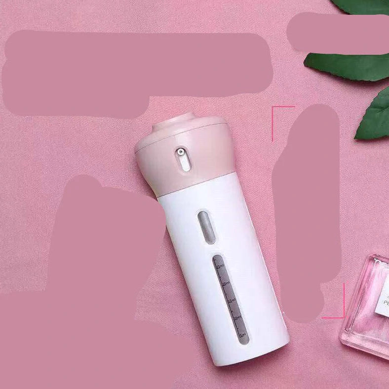 4-in-1 travel bottling set with four 12ml bottles measuring 48×48×133mm