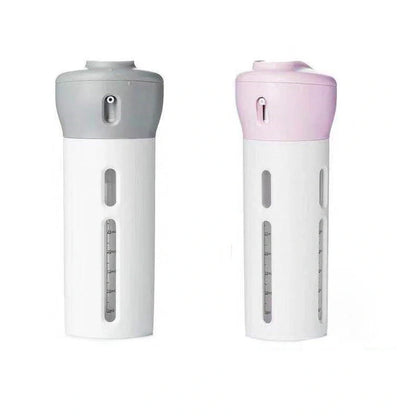 4-in-1 travel bottling set with four 12ml bottles measuring 48×48×133mm