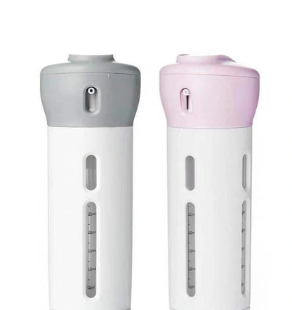 4-in-1 travel bottling set with four 12ml bottles measuring 48×48×133mm