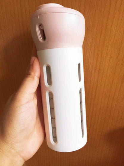 4-in-1 travel bottling set with four 12ml bottles measuring 48×48×133mm