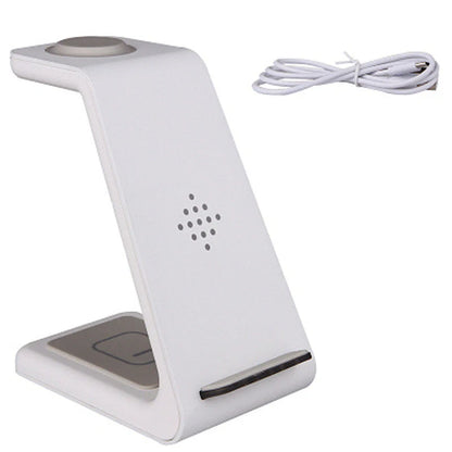 3-in-1 wireless charging stand for iPhone12, iWatch6, and AirPods with compact design