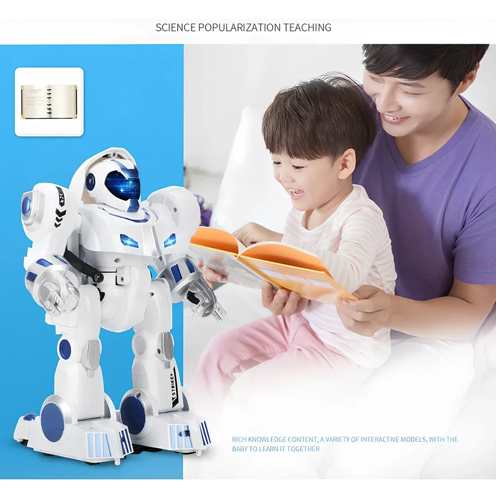 Deformed police robot toy with remote control for children's ability development