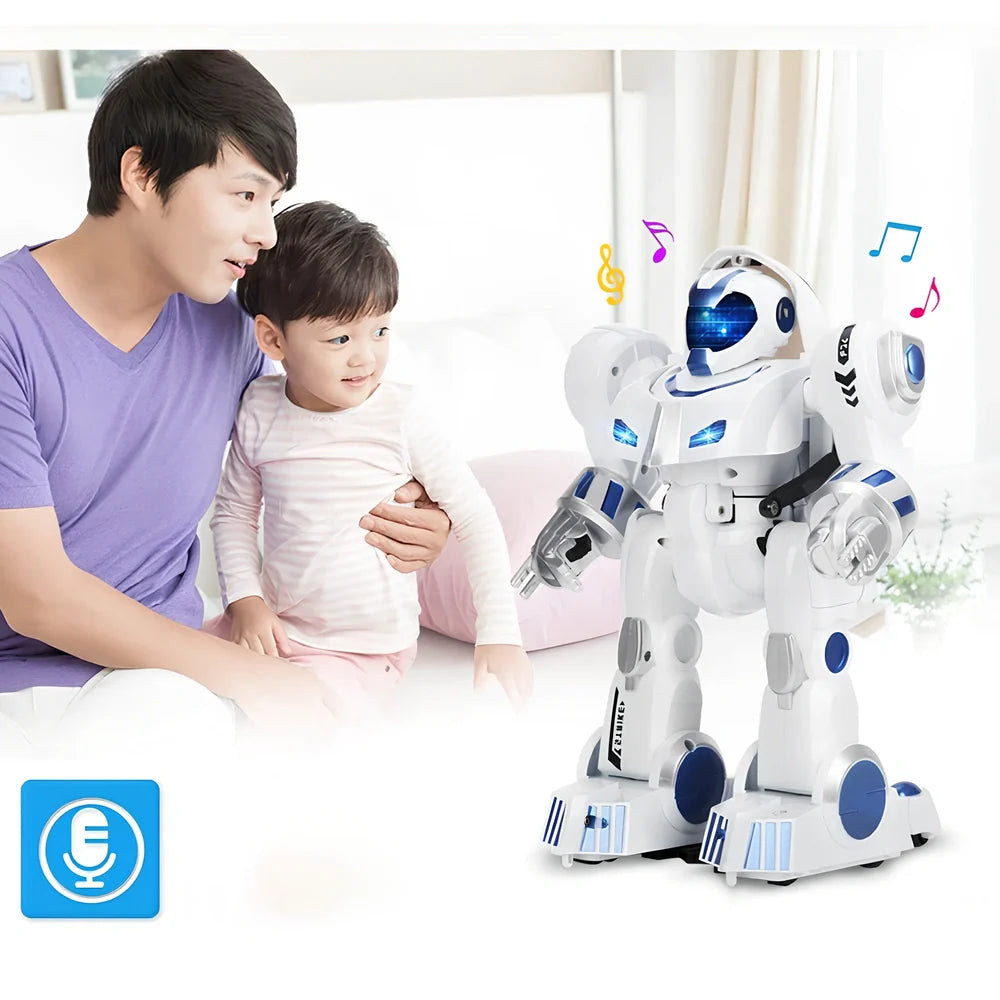 Deformed police robot toy with remote control for children's ability development
