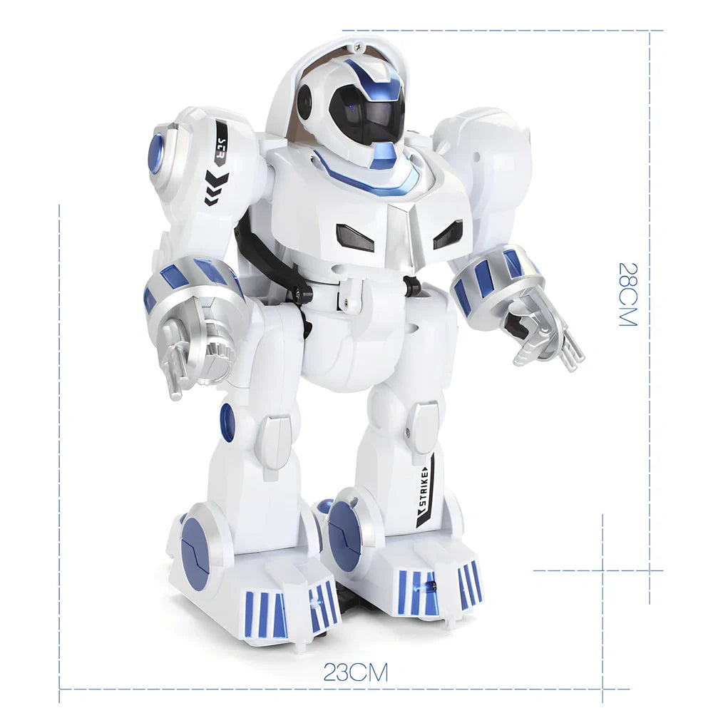Deformed police robot toy with remote control for children's ability development