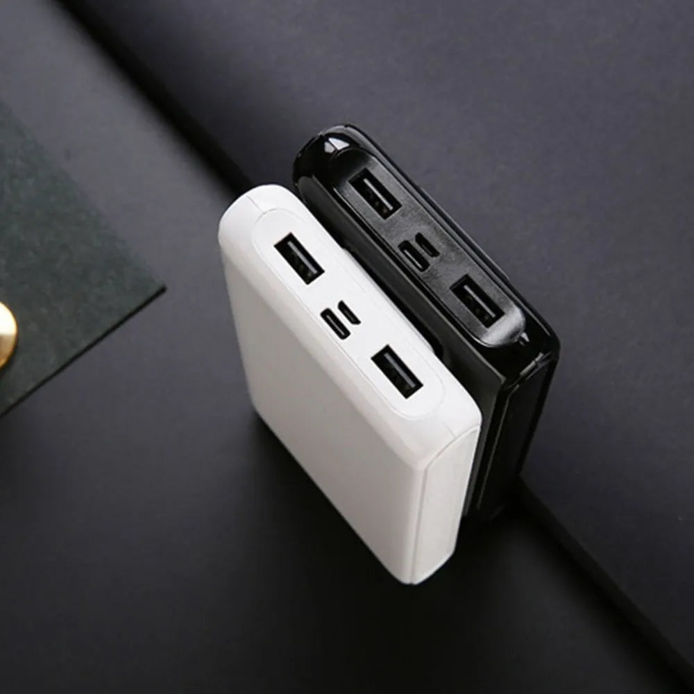 Black and white DIY 18650 battery power bank charging case kit for six cells