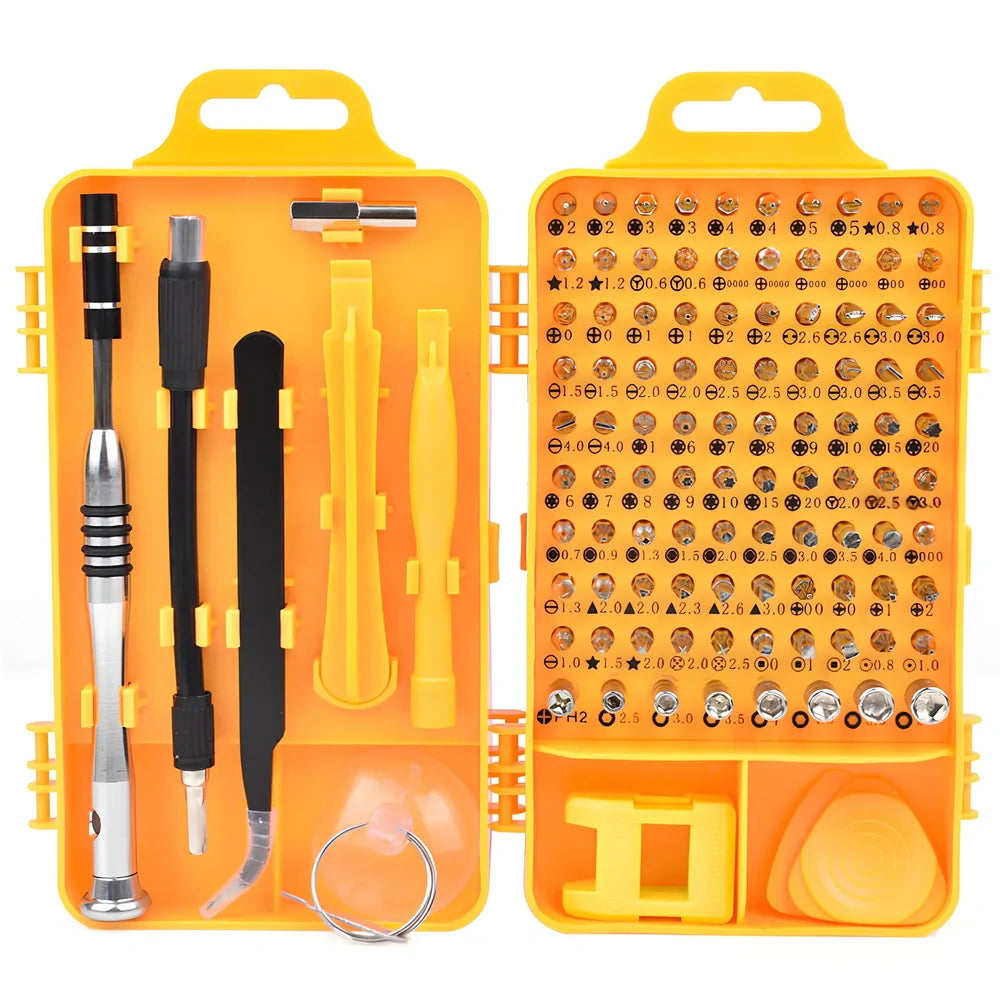 110-piece black red screwdriver set with Torx T9 bit and precision blades for mobile phone repairs