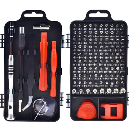 110-piece black red screwdriver set with Torx T9 bit and precision blades for mobile phone repairs