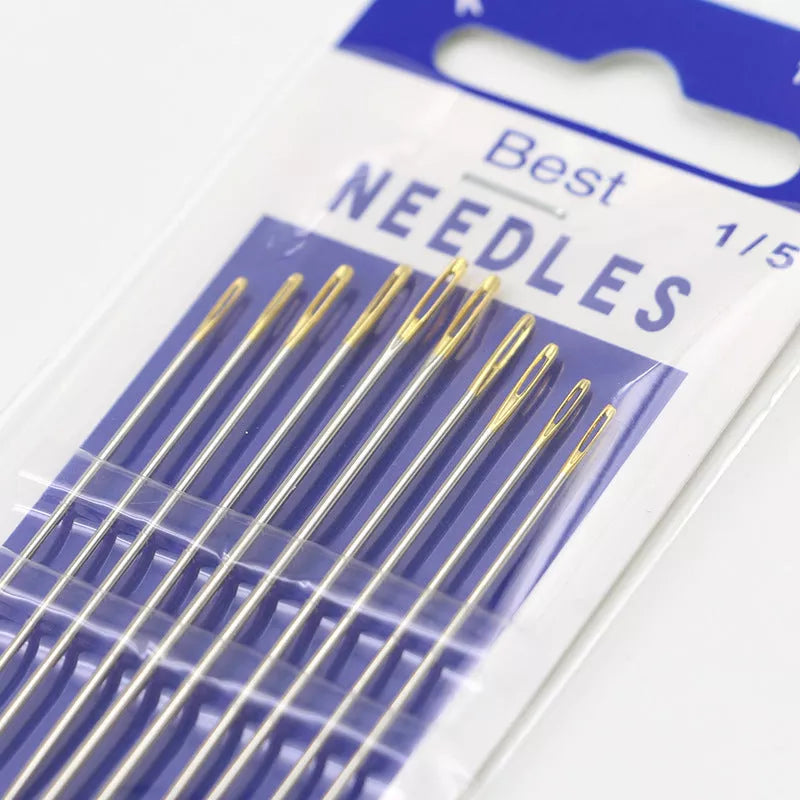 Large hole sewing gold tail needle for easy threading and durable use