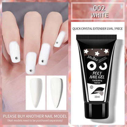 15ml crystal extension gel phototherapy model gel in eight shades including soft pink, clear and rose pink
