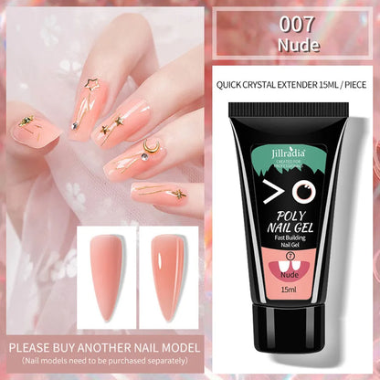 15ml crystal extension gel phototherapy model gel in eight shades including soft pink, clear and rose pink