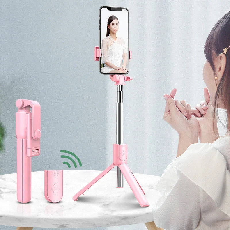 Universal Bluetooth Selfie Stick with Tripod and Remote Control for iPhone